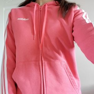 Adidas Pink Zipped Hoodie